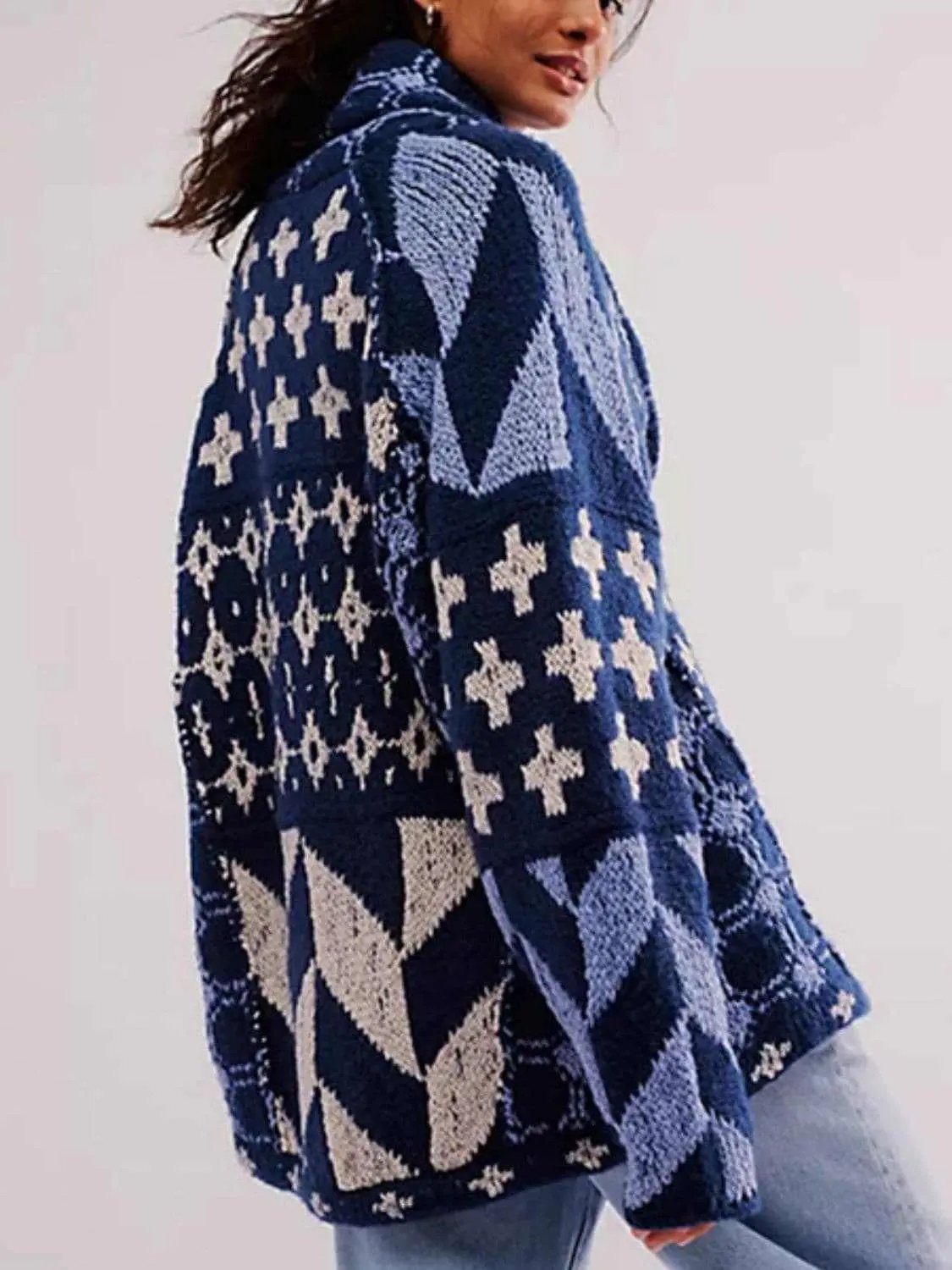 Trendsi Chic long sleeve button-up cardigan
