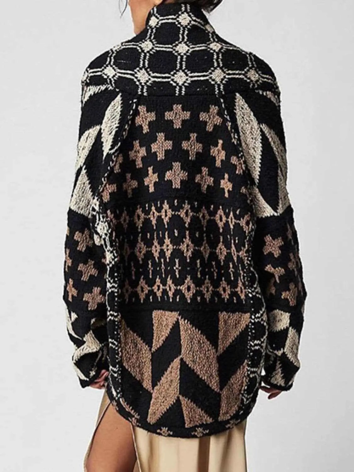 Trendsi Chic long sleeve button-up cardigan