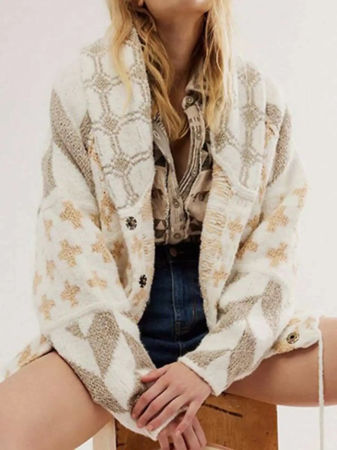 Trendsi Chic long sleeve button-up cardigan
