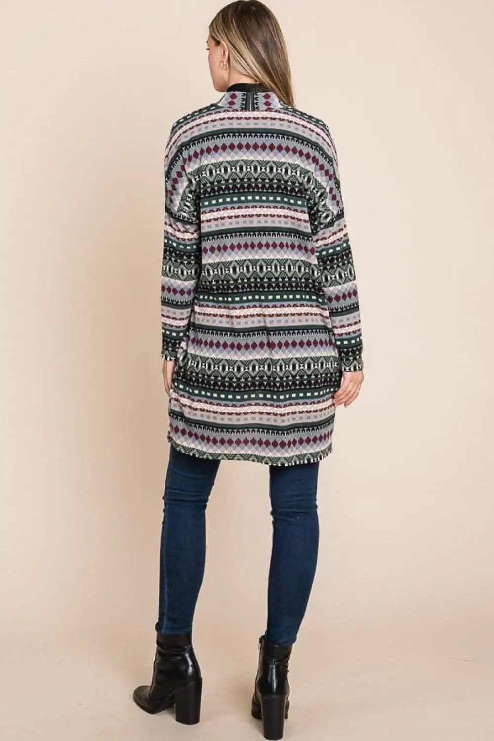 Trendsi Chic geometric cardigan with pockets