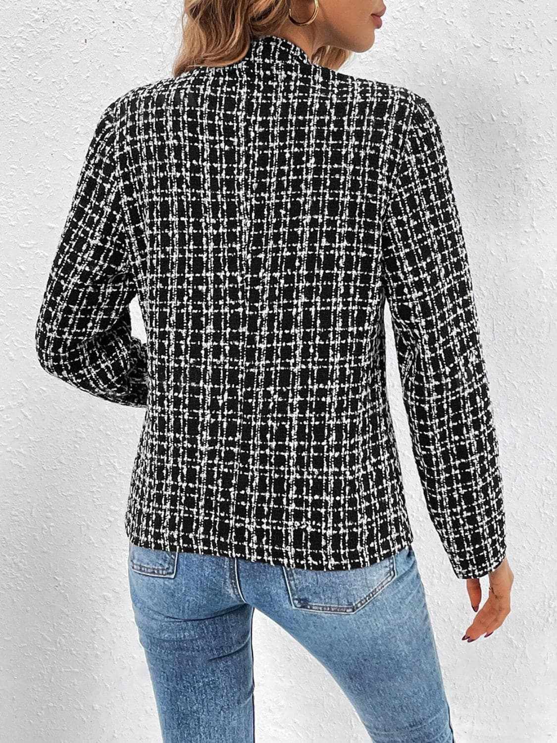 Trendsi Chic plaid long sleeve jacket