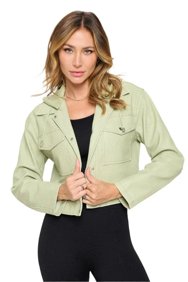Trendsi Chic cropped vegan leather jacket