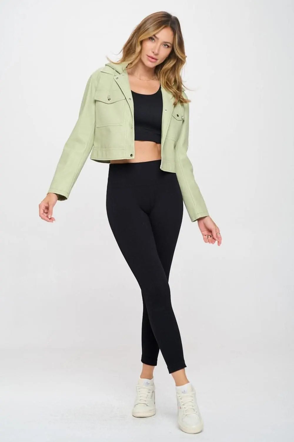 Trendsi Chic cropped vegan leather jacket