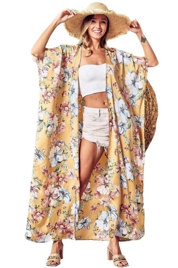 Trendsi Floral Cardigan Women's Everyday Duster Lightweight Outerwear