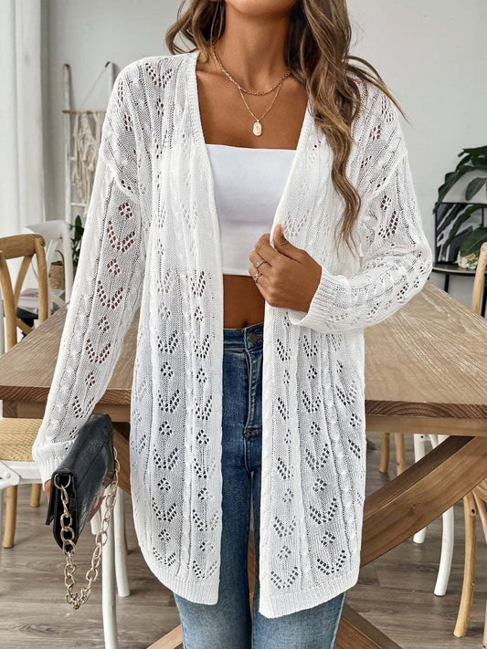 Trendsi Chic long sleeve openwork cardigan