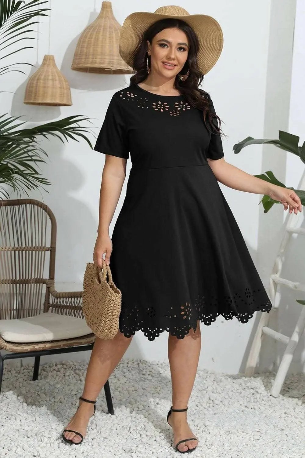 Plus Size Dress - Sheer Flowy - Elegant Maxi