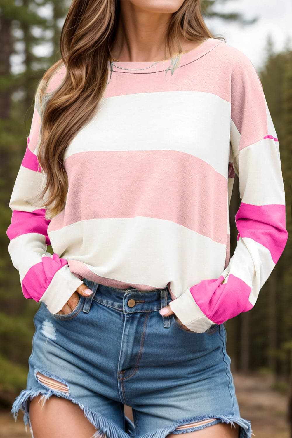 Long Sleeve Tee - Colorful Block - Casual Comfort