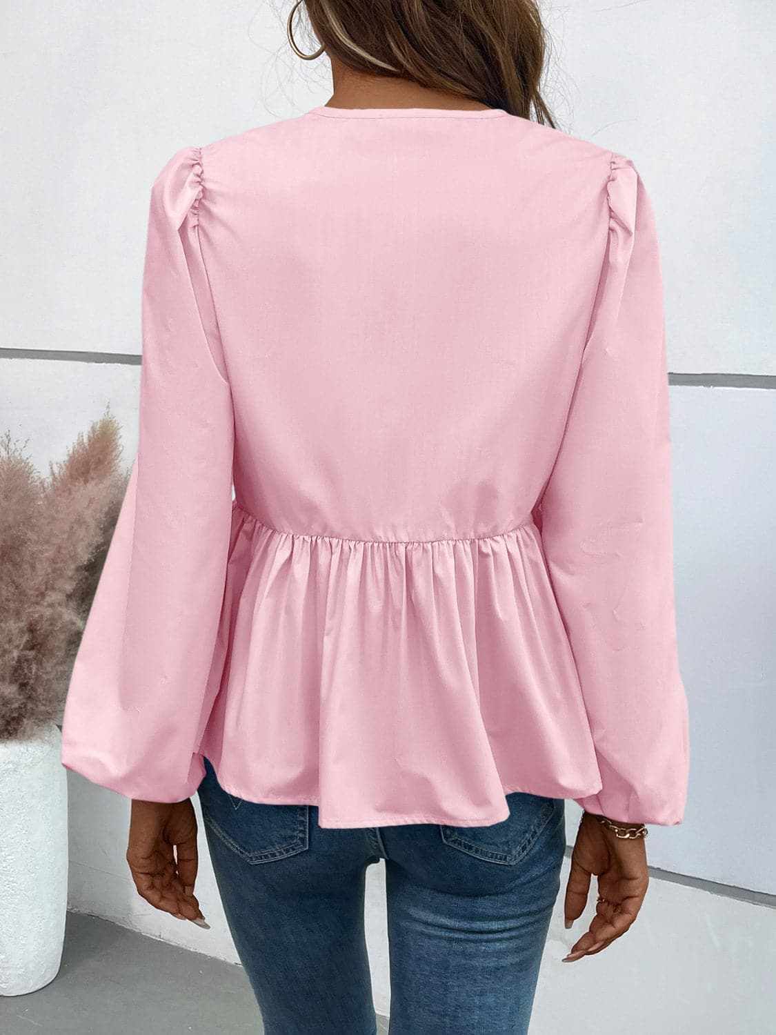 Top - Long Sleeve Peplum - Chic & Flattering