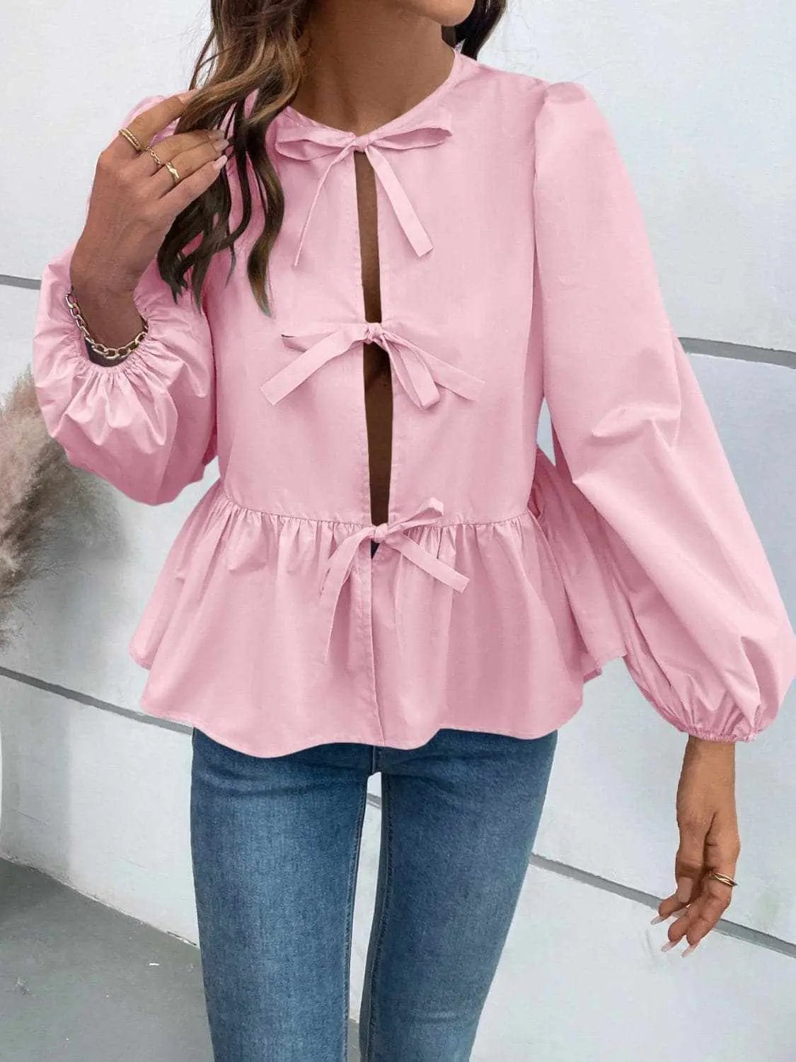 Top - Long Sleeve Peplum - Chic & Flattering