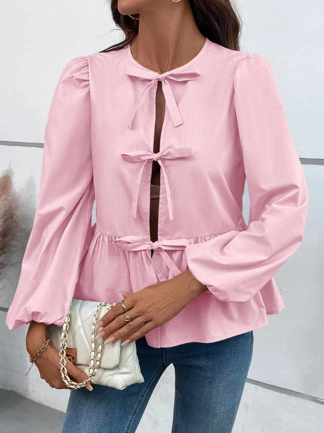 Top - Long Sleeve Peplum - Chic & Flattering