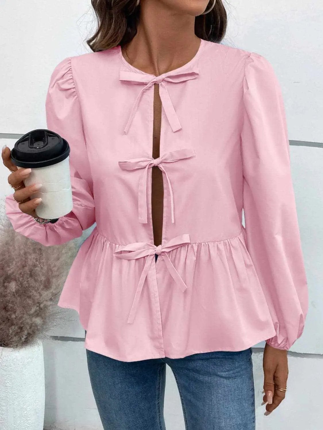 Top - Long Sleeve Peplum - Chic & Flattering
