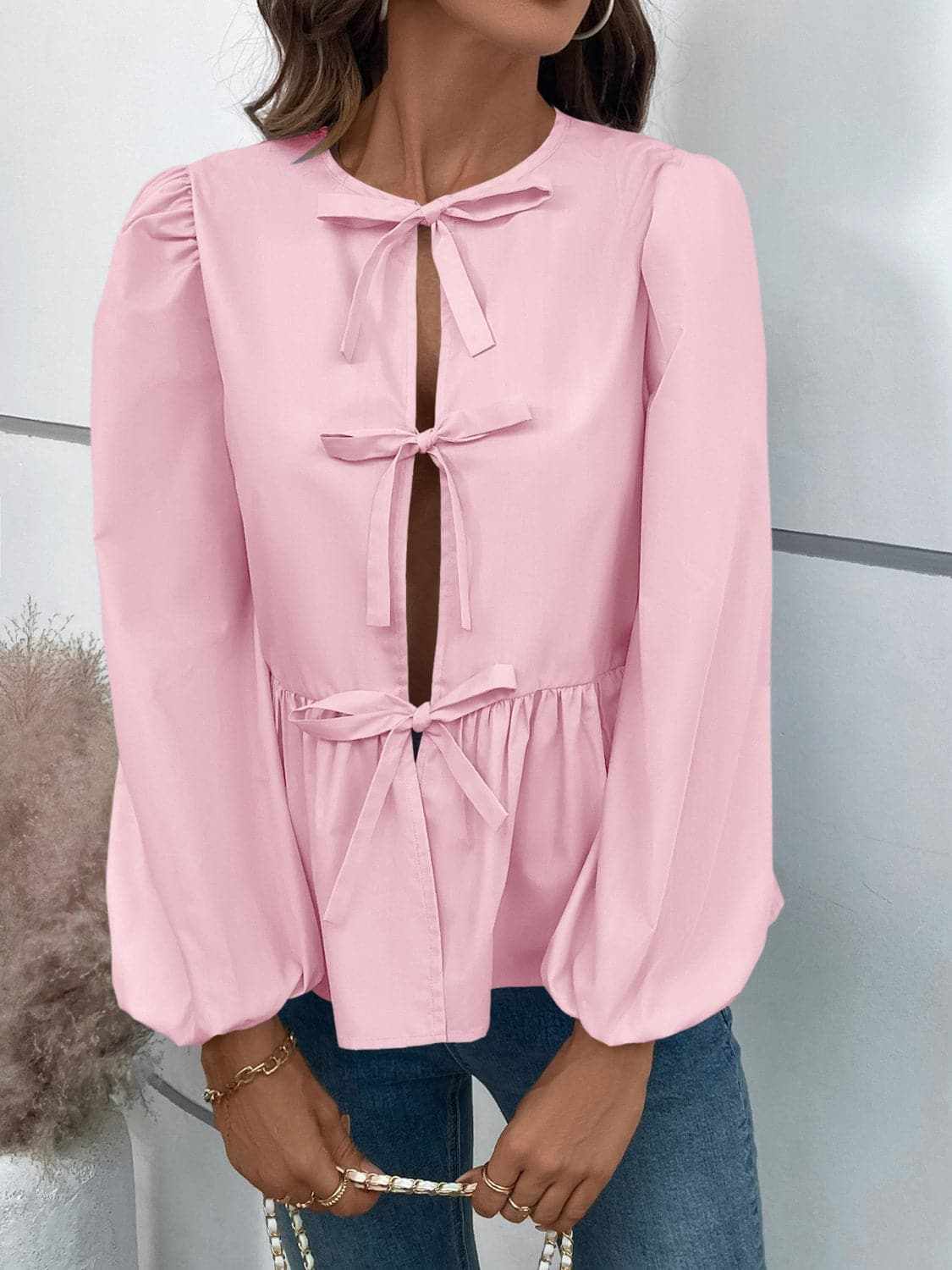 Top - Long Sleeve Peplum - Chic & Flattering