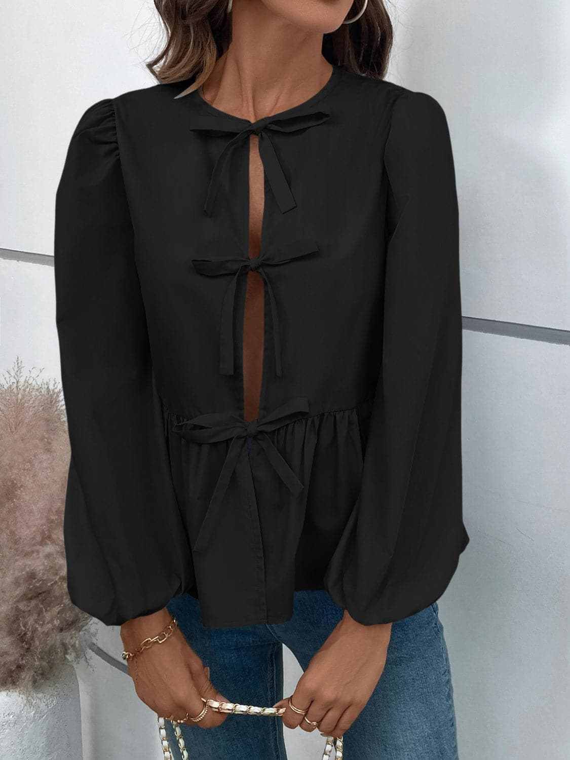 Top - Long Sleeve Peplum - Chic & Flattering