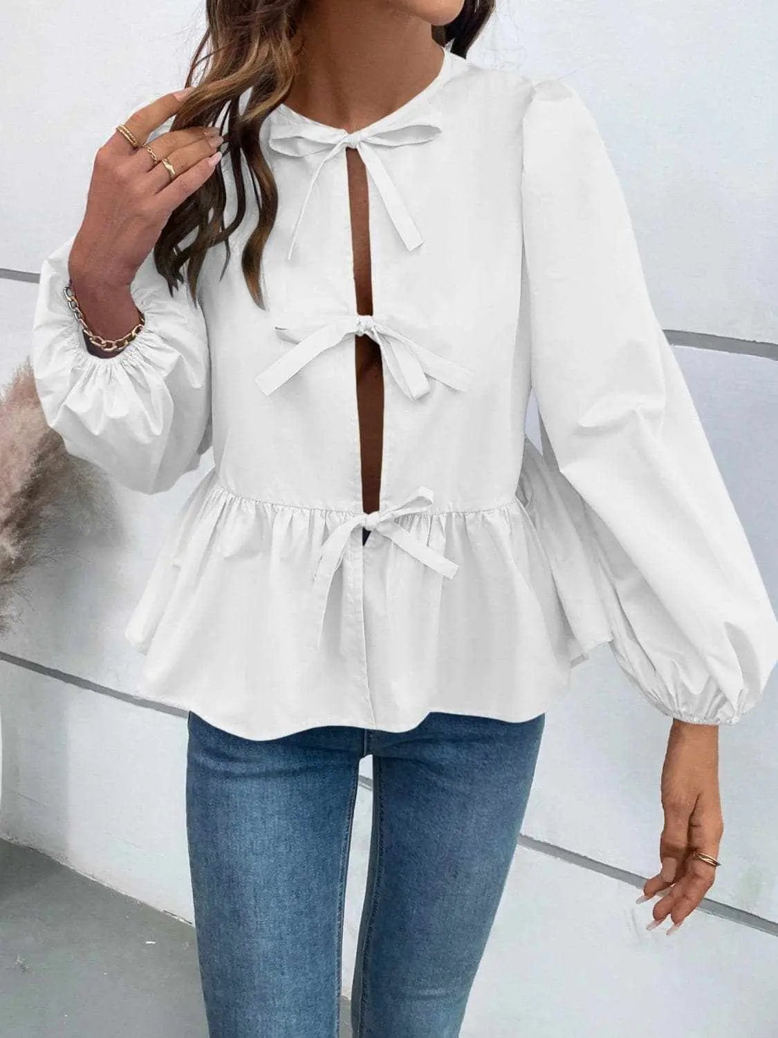 Top - Long Sleeve Peplum - Chic & Flattering