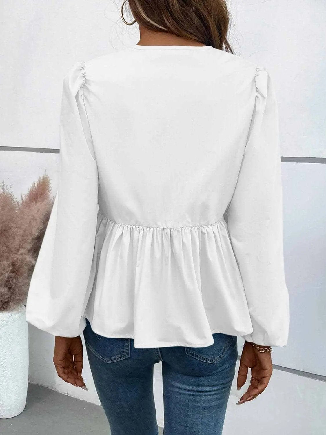 Top - Long Sleeve Peplum - Chic & Flattering