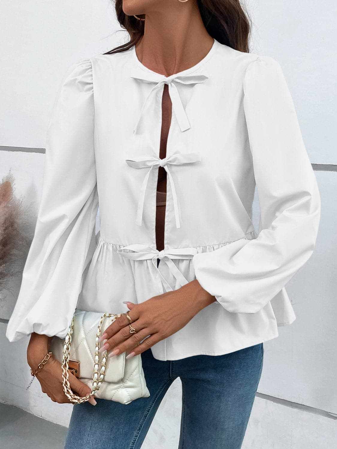 Top - Long Sleeve Peplum - Chic & Flattering