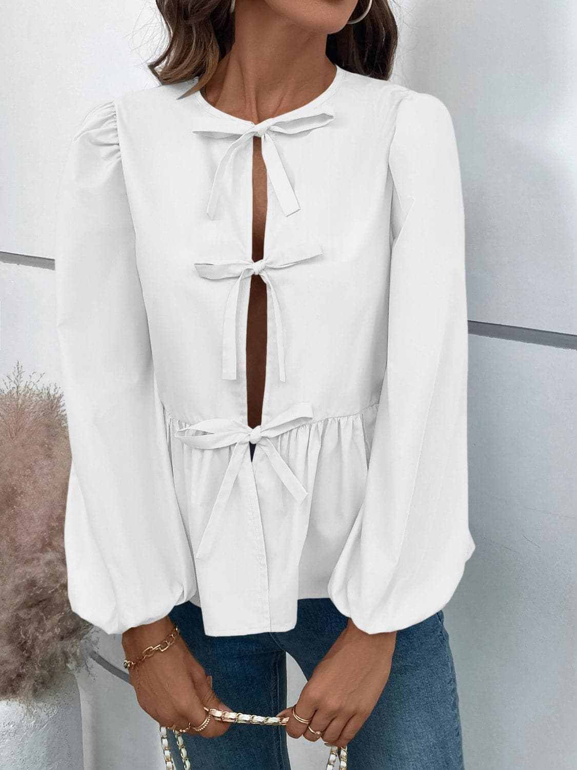 Top - Long Sleeve Peplum - Chic & Flattering