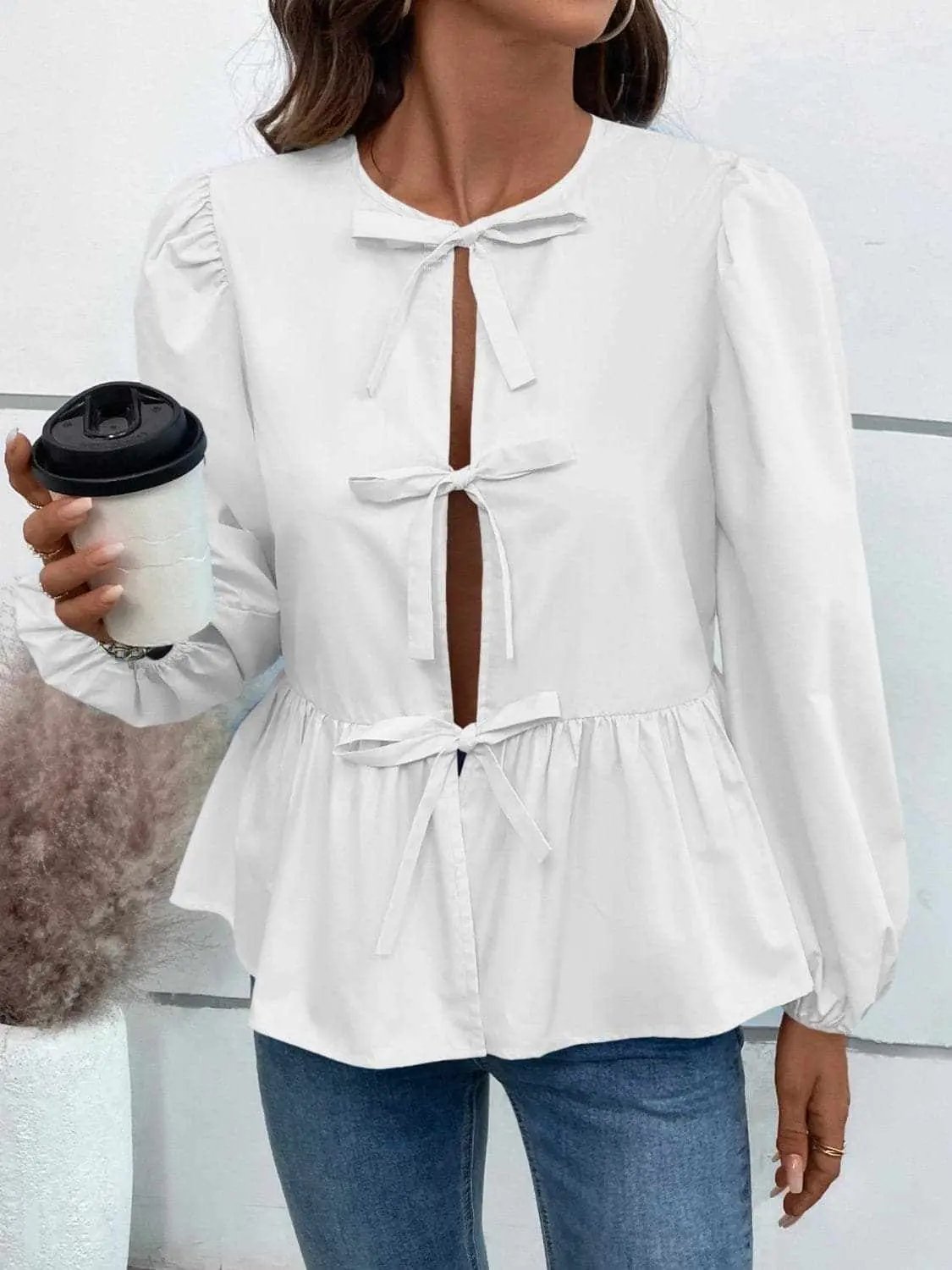 Top - Long Sleeve Peplum - Chic & Flattering