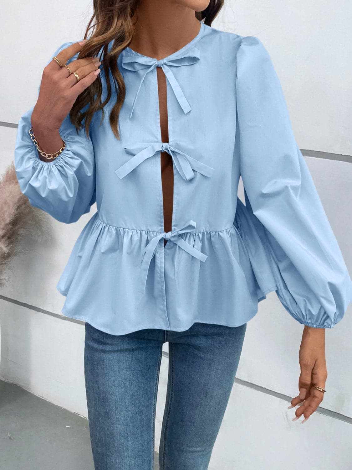 Top - Long Sleeve Peplum - Chic & Flattering
