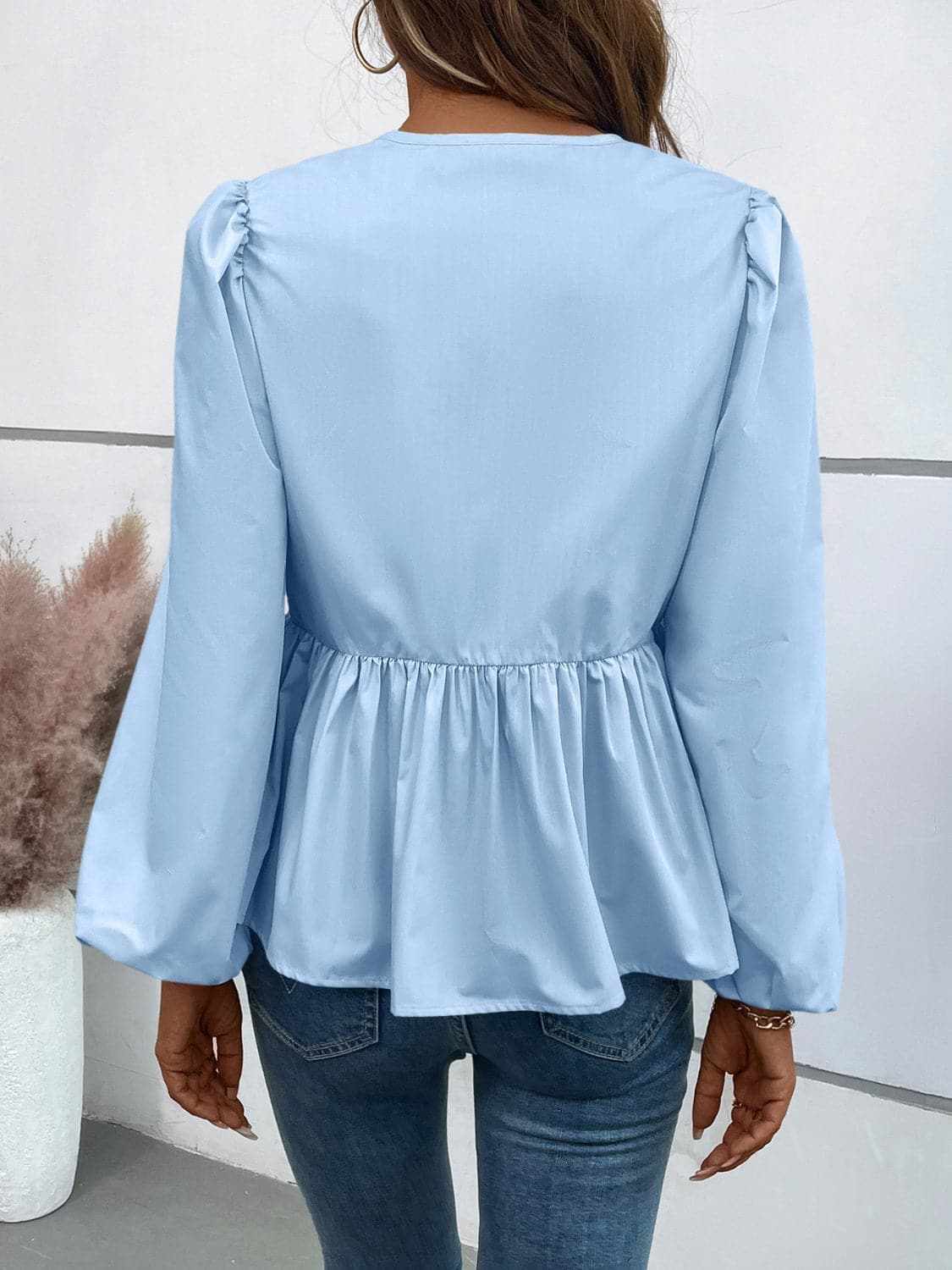 Top - Long Sleeve Peplum - Chic & Flattering