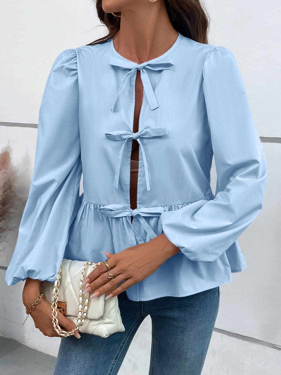 Top - Long Sleeve Peplum - Chic & Flattering