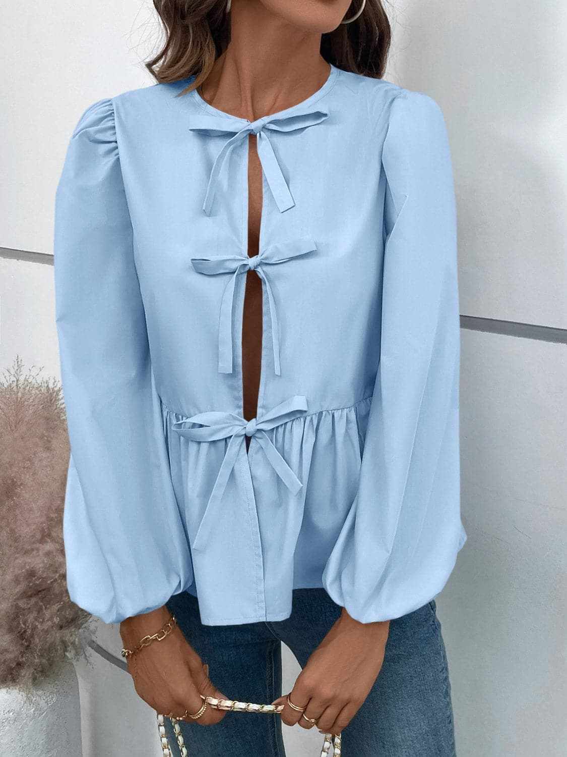 Top - Long Sleeve Peplum - Chic & Flattering