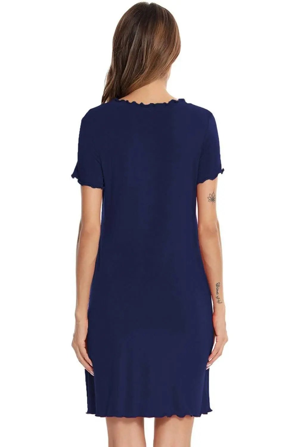 Short Sleeve Lounge Dress - Chic Sleep & Relax - Effortless Comfort