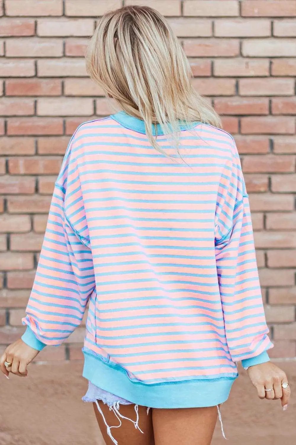 Trendsi Chic striped high-low pullover