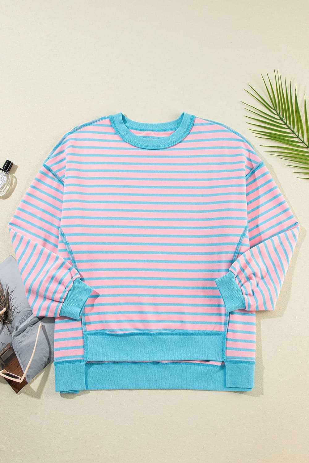 Trendsi Chic striped high-low pullover