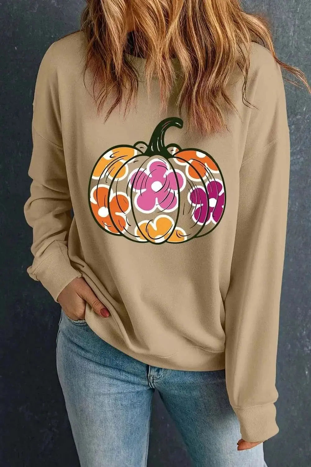 Trendsi Autumn Graphic Long Sleeve Top - Sweatshirts &