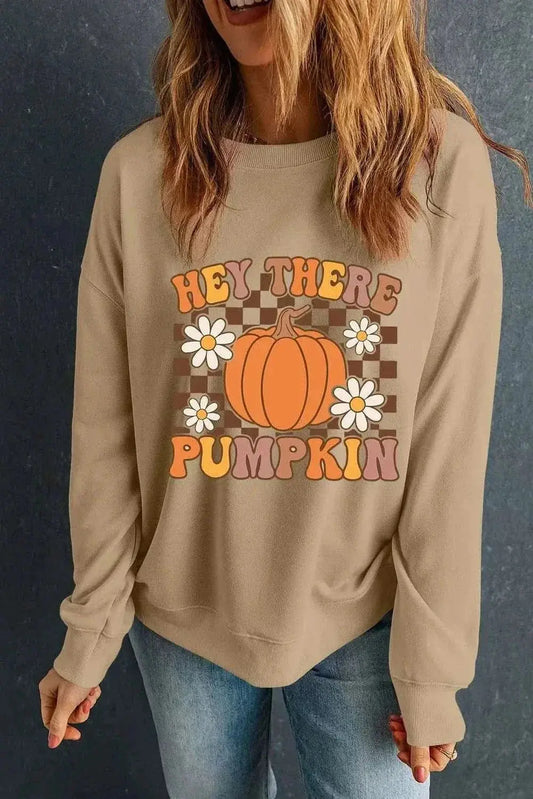 Sweatshirt - Pumpkin Graphic - Cozy Fall Style