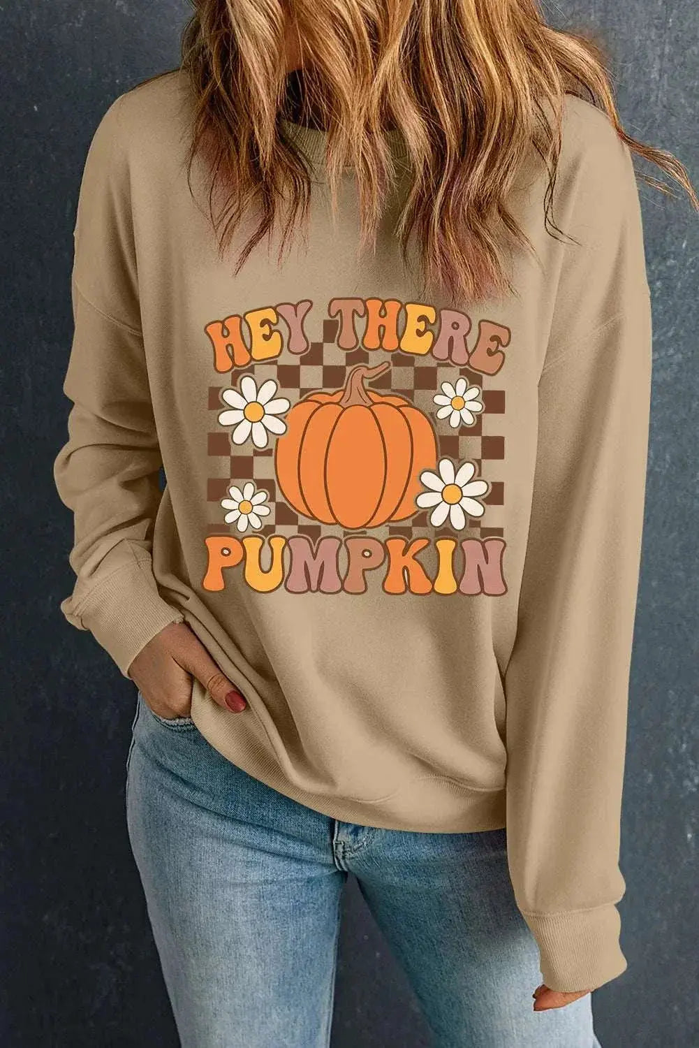 Sweatshirt - Pumpkin Graphic - Cozy Fall Style
