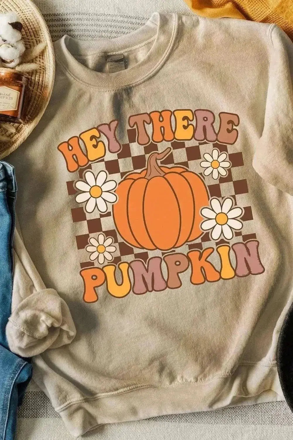 Sweatshirt - Pumpkin Graphic - Cozy Fall Style