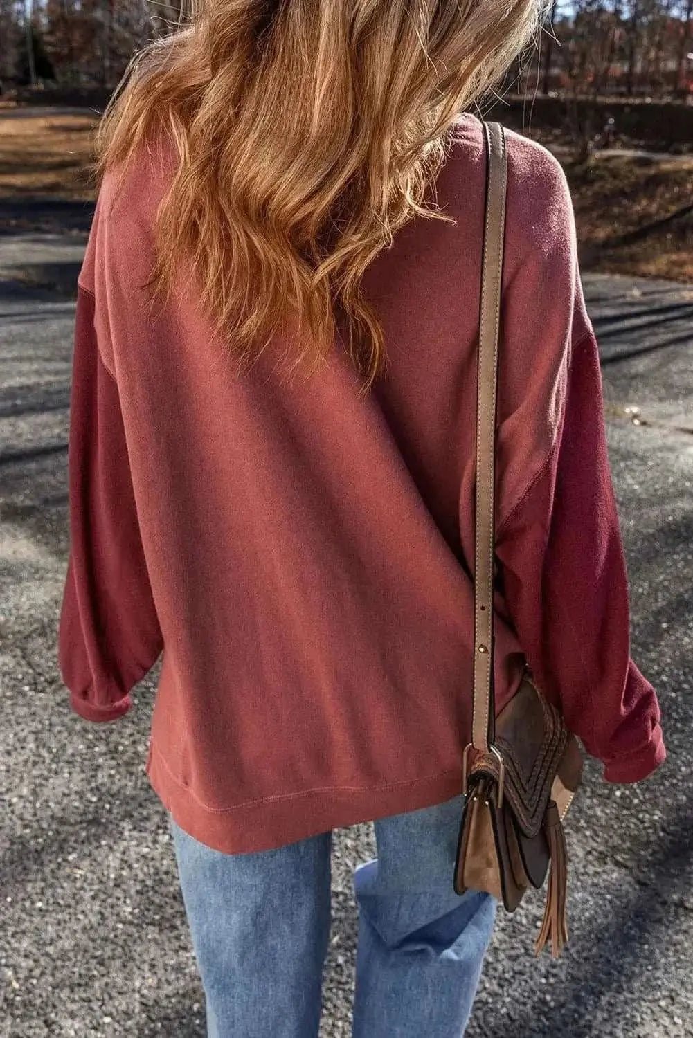 Trendsi Color-blocked long sleeve sweatshirt