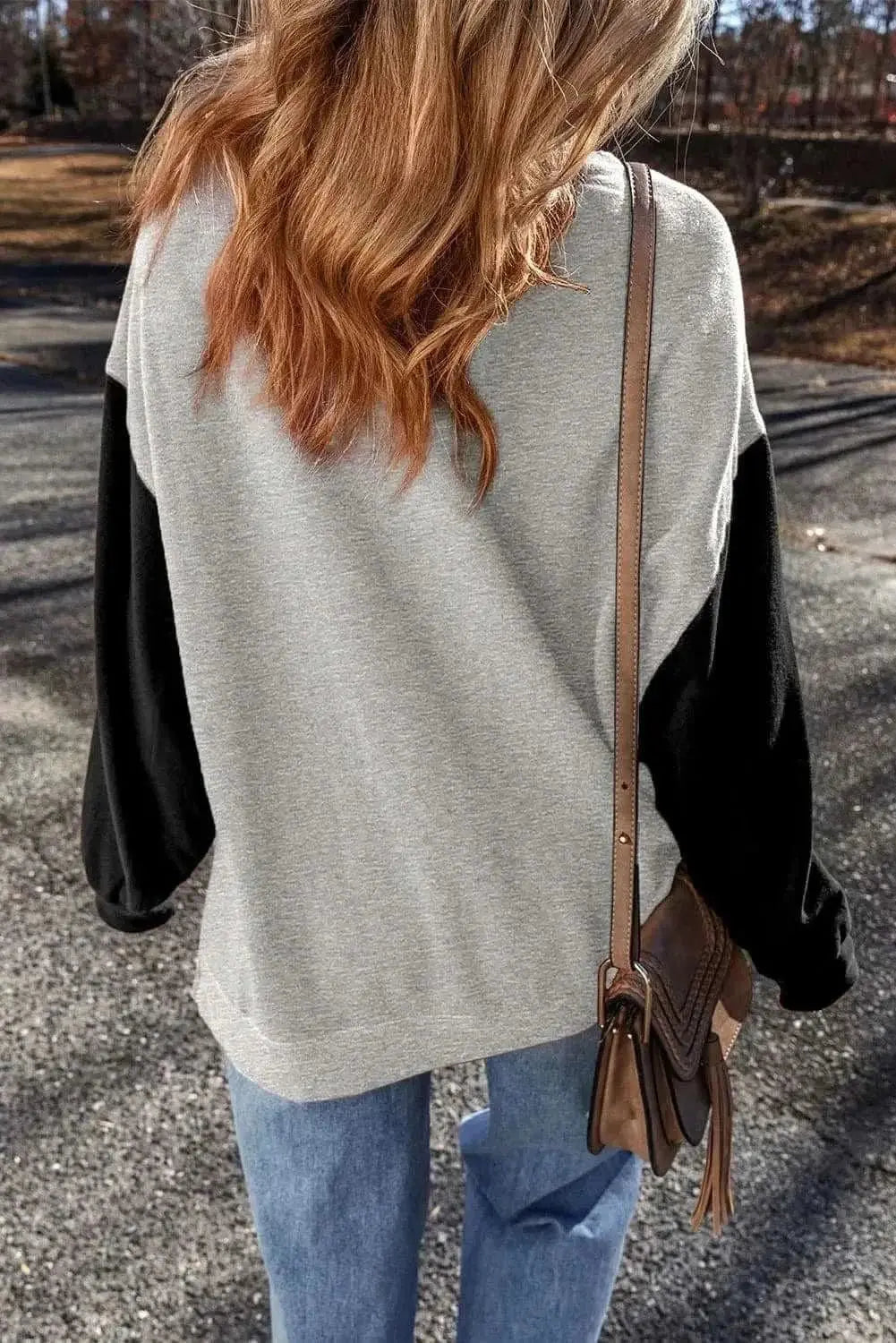 Trendsi Color-blocked long sleeve sweatshirt