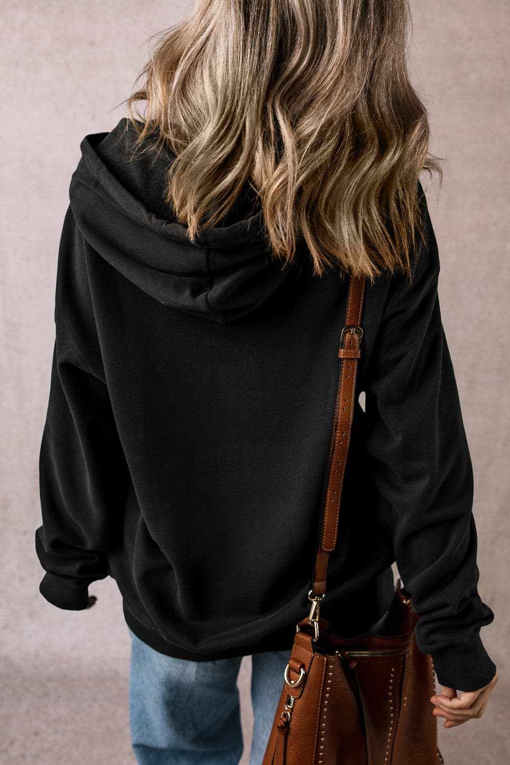 Trendsi Sheer pocket hoodie with drawstring