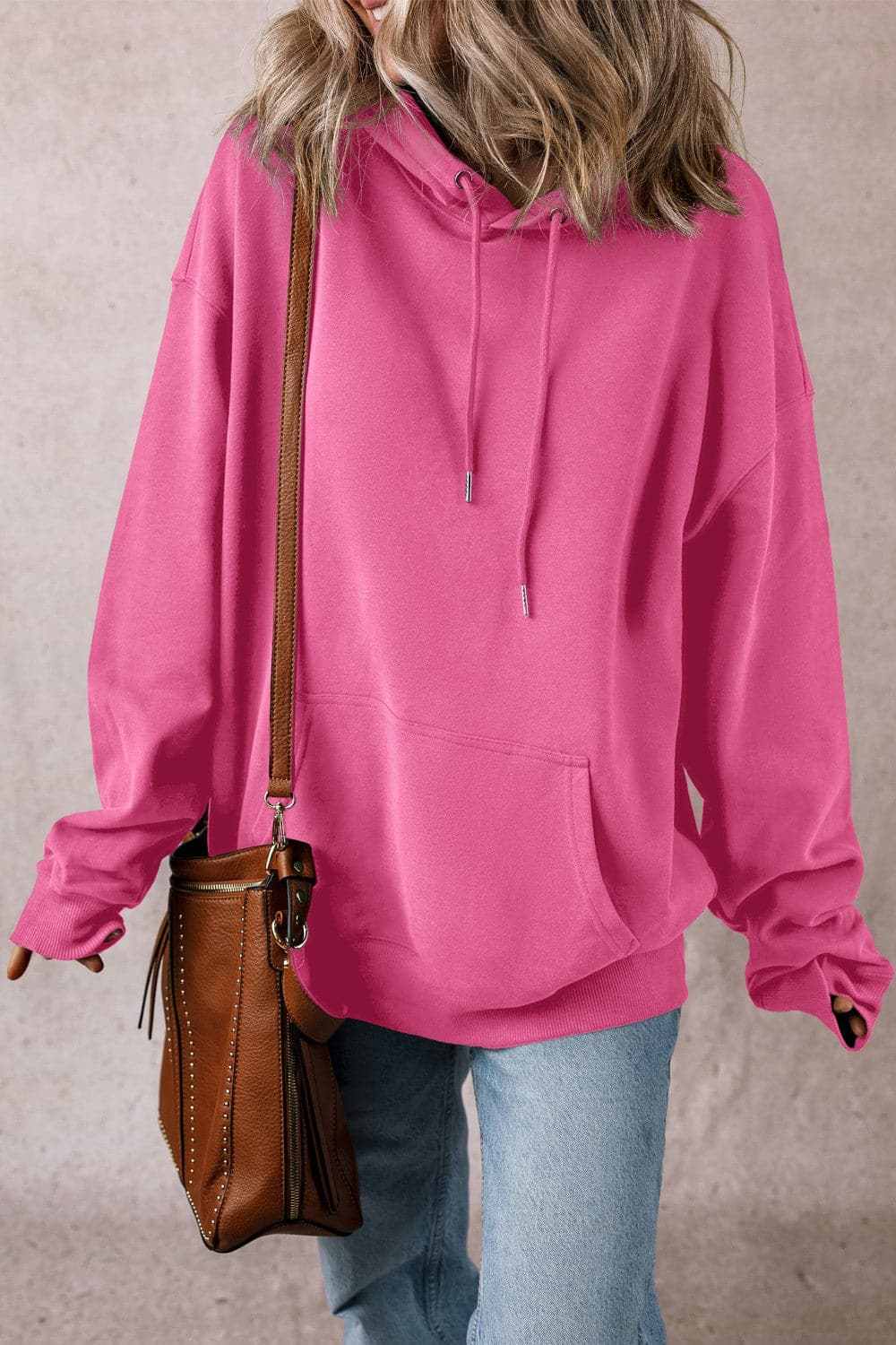 Trendsi Sheer pocket hoodie with drawstring