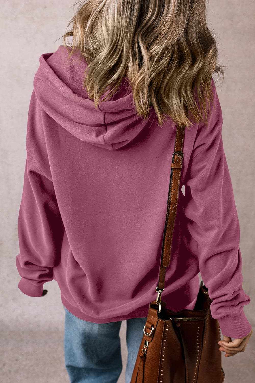 Trendsi Sheer pocket hoodie with drawstring