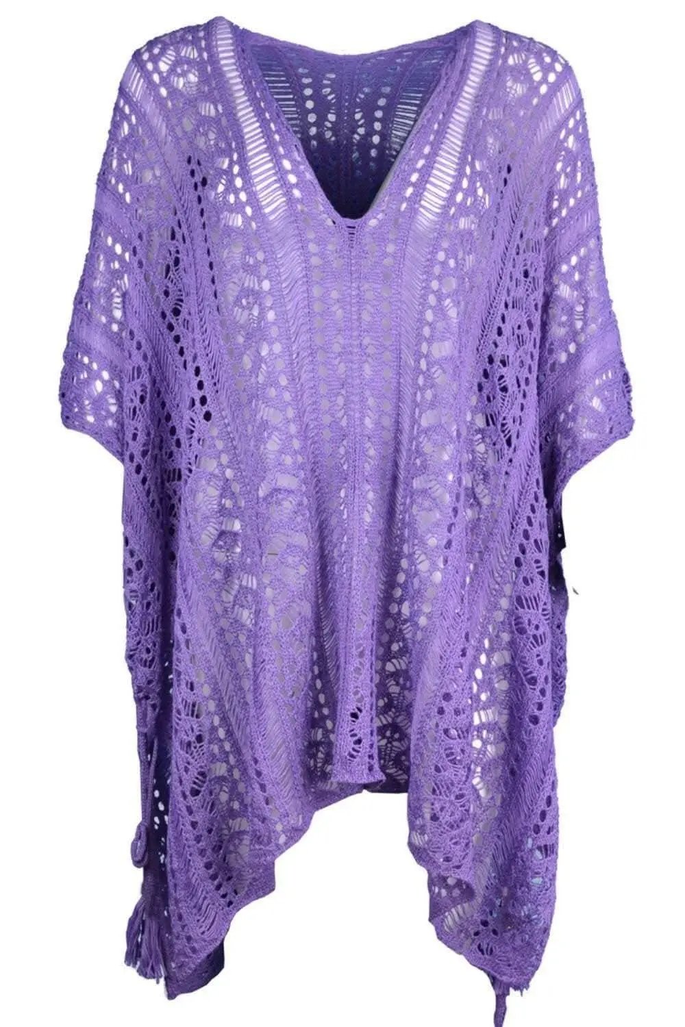 Swimwear Cover-up - Sheer V-Neck Tassels - Chic