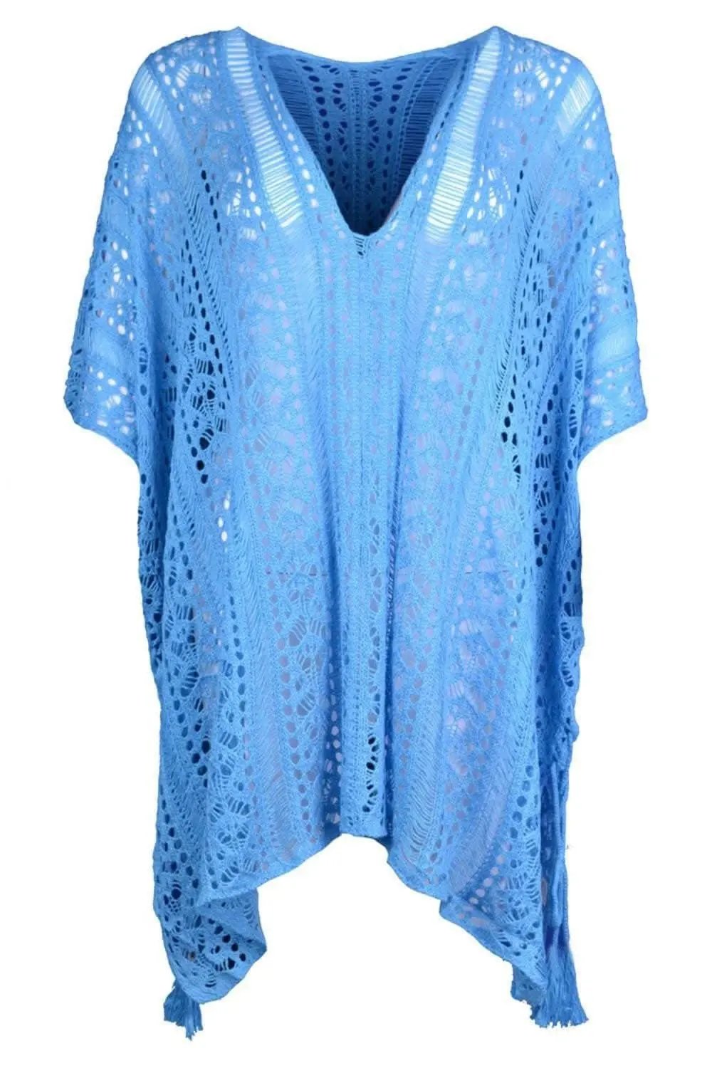 Swimwear Cover-up - Sheer V-Neck Tassels - Chic