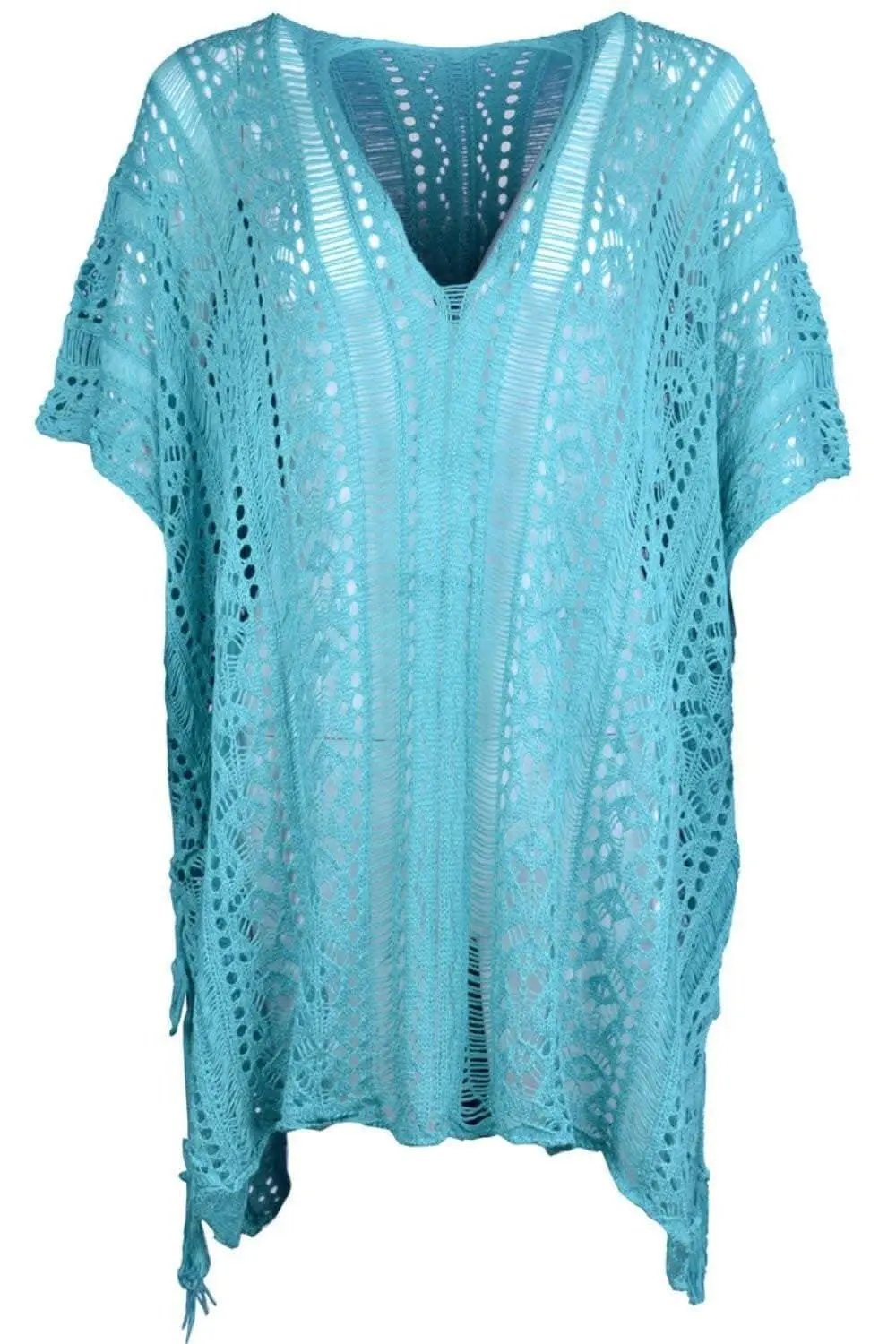Swimwear Cover-up - Sheer V-Neck Tassels - Chic