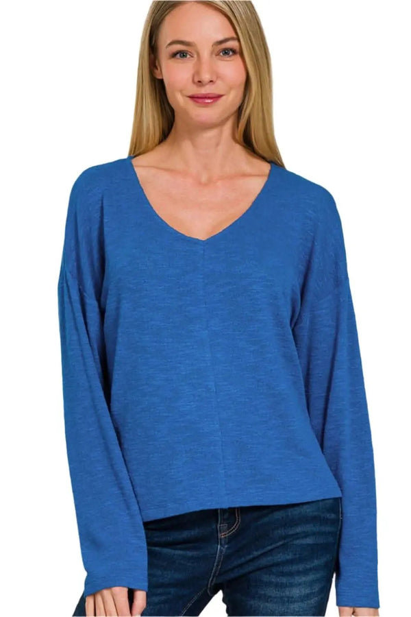 Trendsi Zenana relaxed fit long sleeve t-shirt