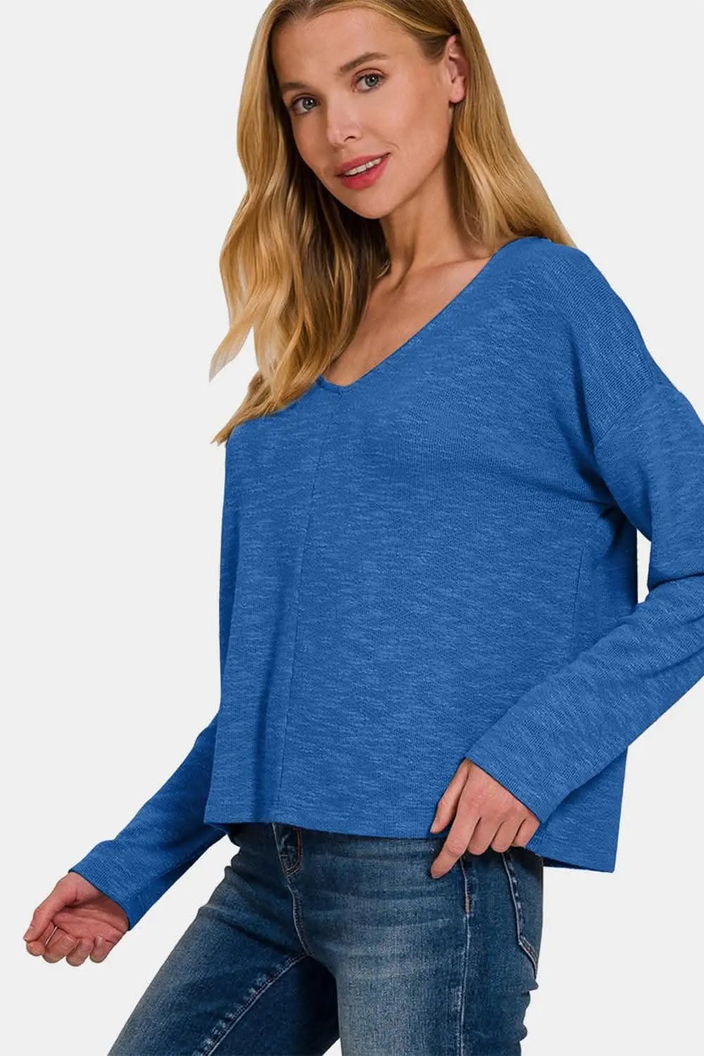 Trendsi Zenana relaxed fit long sleeve t-shirt