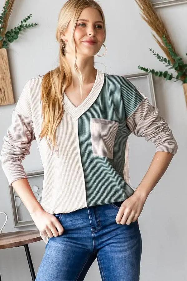 Trendsi Heimish color block t-shirt with seams