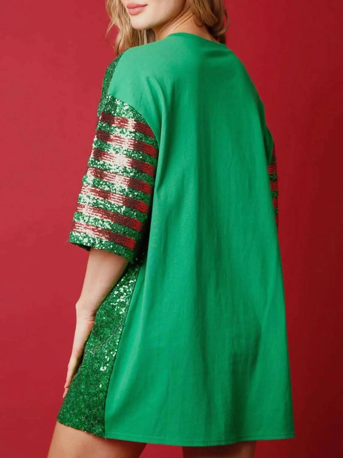 Trendsi Sequin half sleeve tee - stylish & durable