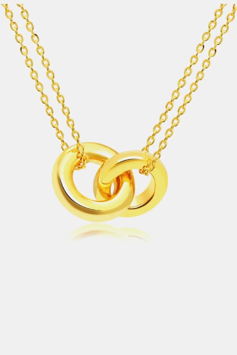 Trendsi Linked Ring Pendant Women's Everyday Necklace Chic Minimalist Jewelry