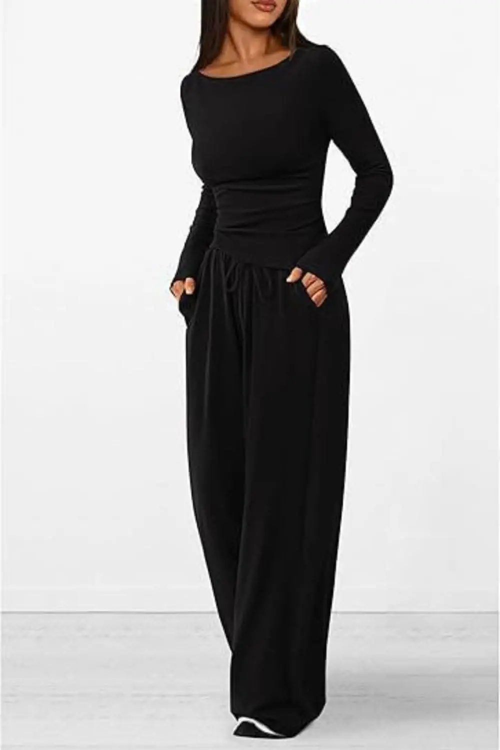 Trendsi Two-Piece Sets - Cozy two-piece lounge set with pockets - Premium Quality