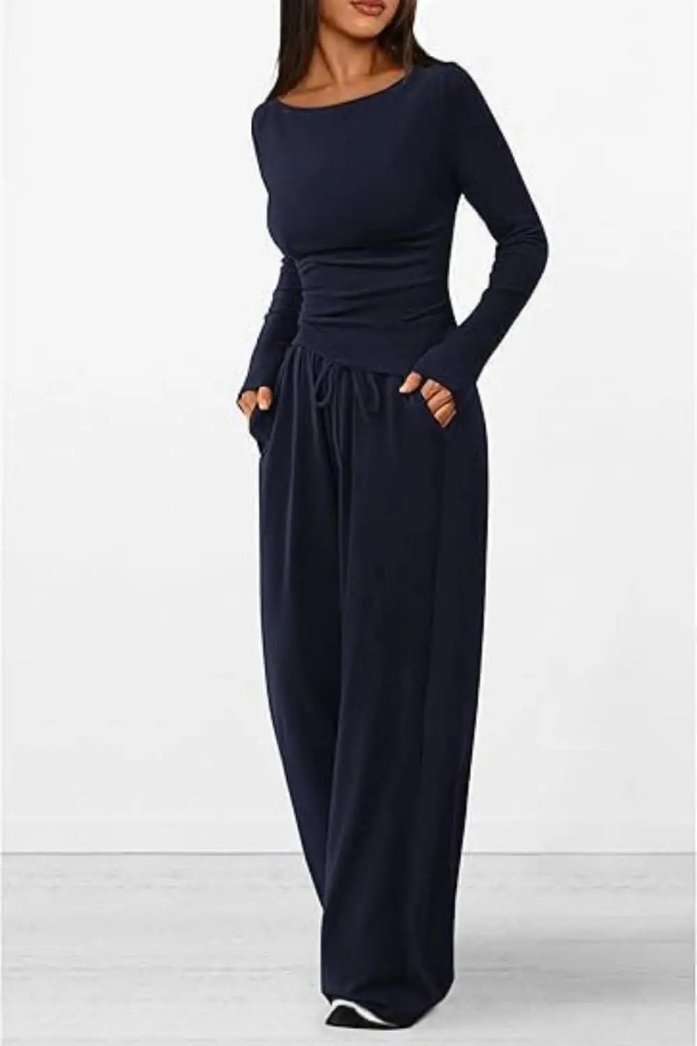 Trendsi Two-Piece Sets - Cozy two-piece lounge set with pockets - Premium Quality