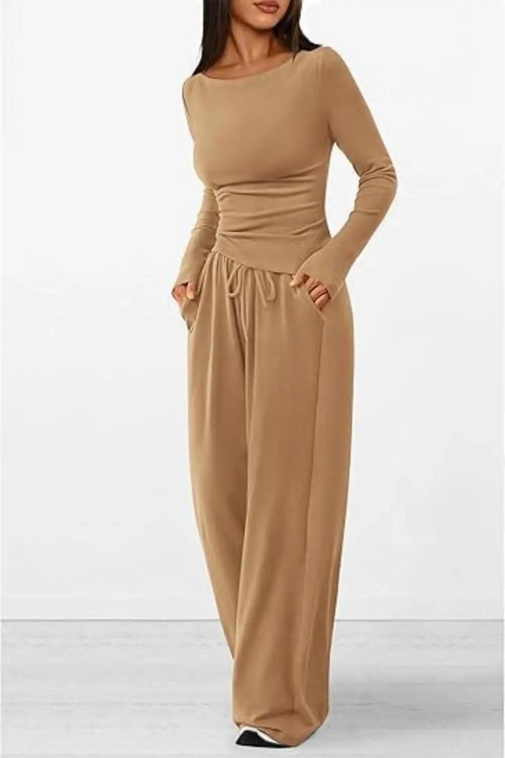 Trendsi Two-Piece Sets - Cozy two-piece lounge set with pockets - Premium Quality