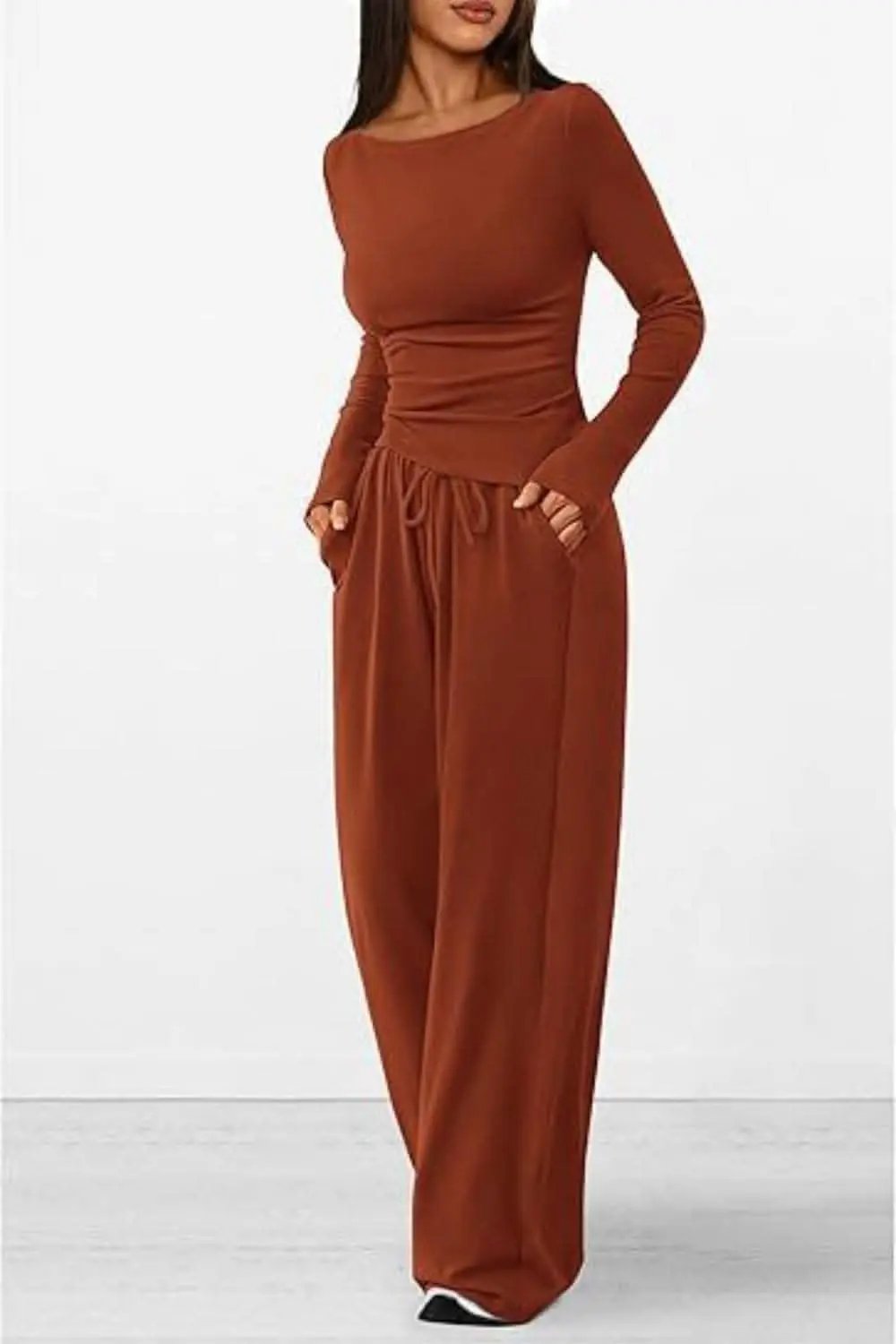 Trendsi Two-Piece Sets - Cozy two-piece lounge set with pockets - Premium Quality
